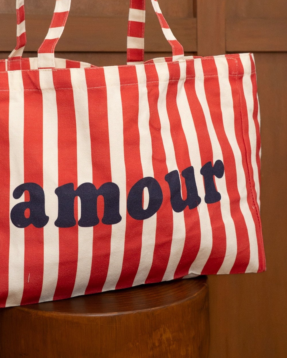 Amour Tote – Red Stripes
