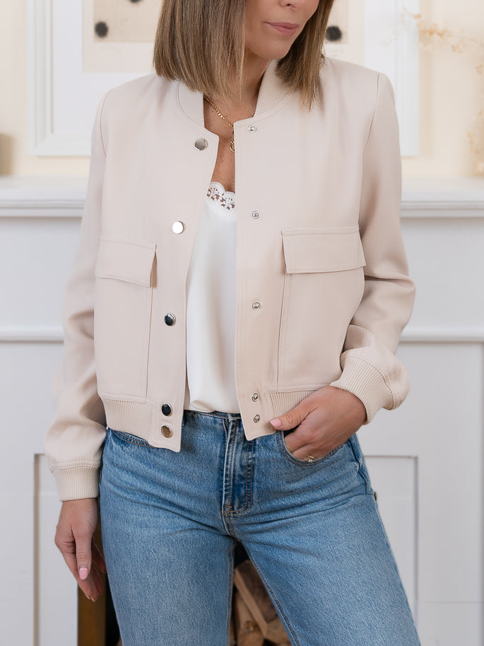 Beige Beatrice Bomber