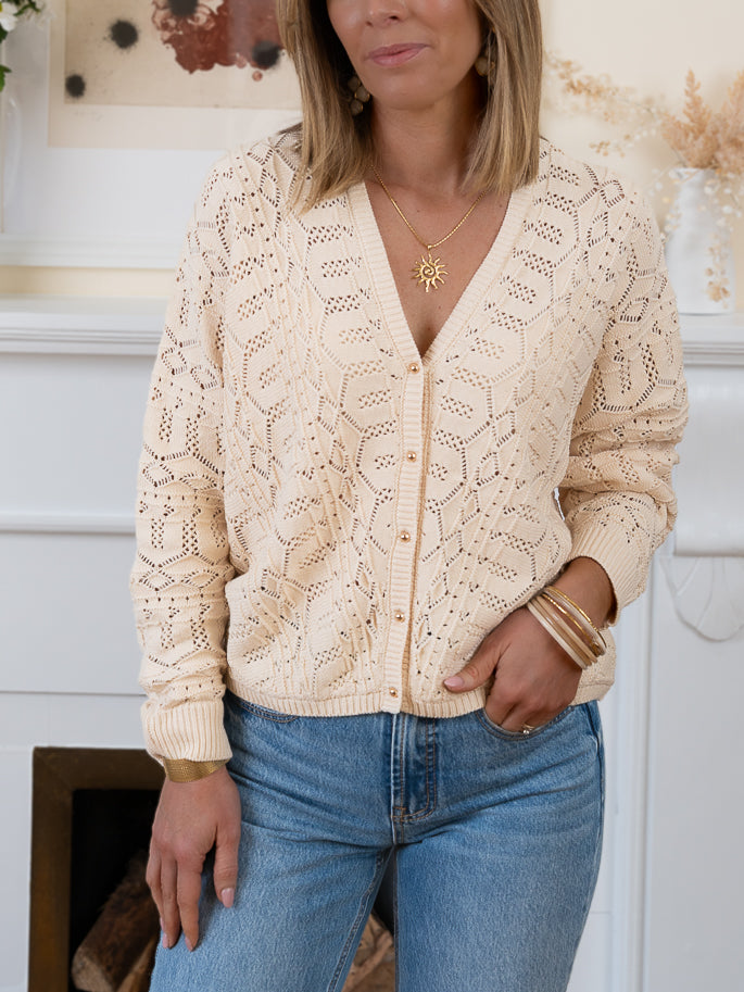 Beige Melina Cardigan