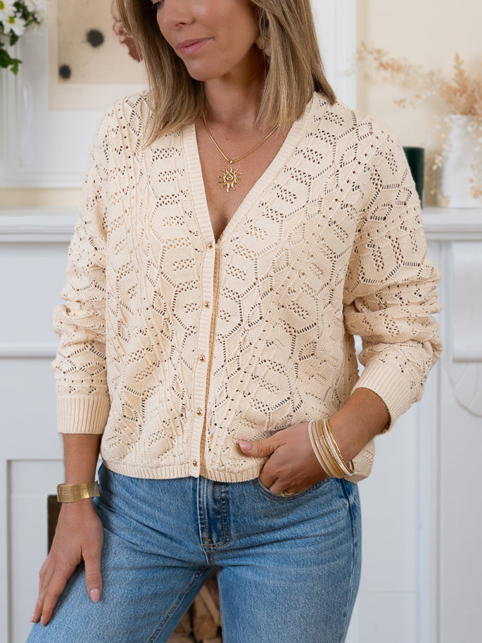 Beige Melina Cardigan
