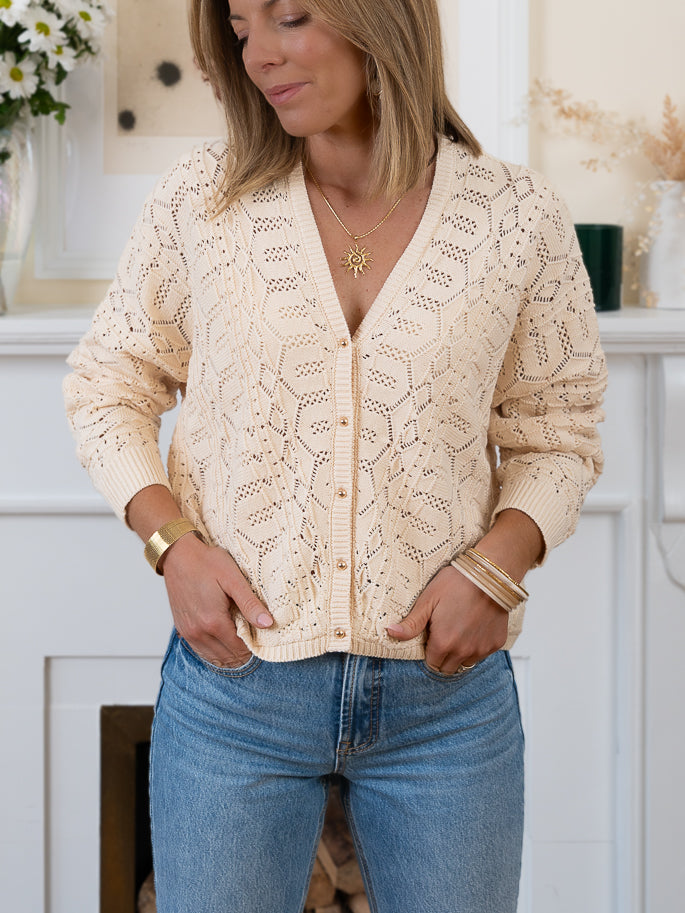 Beige Melina Cardigan