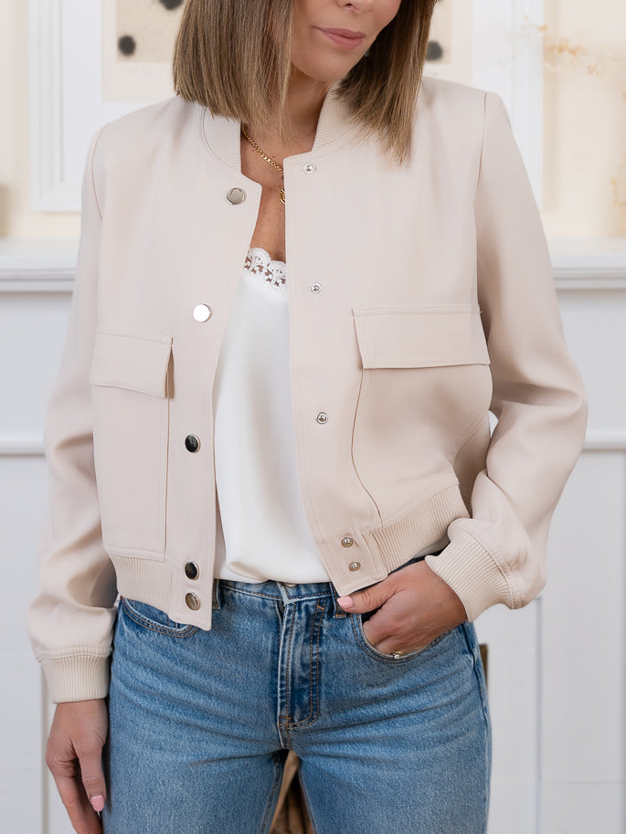 Beige Beatrice Bomber