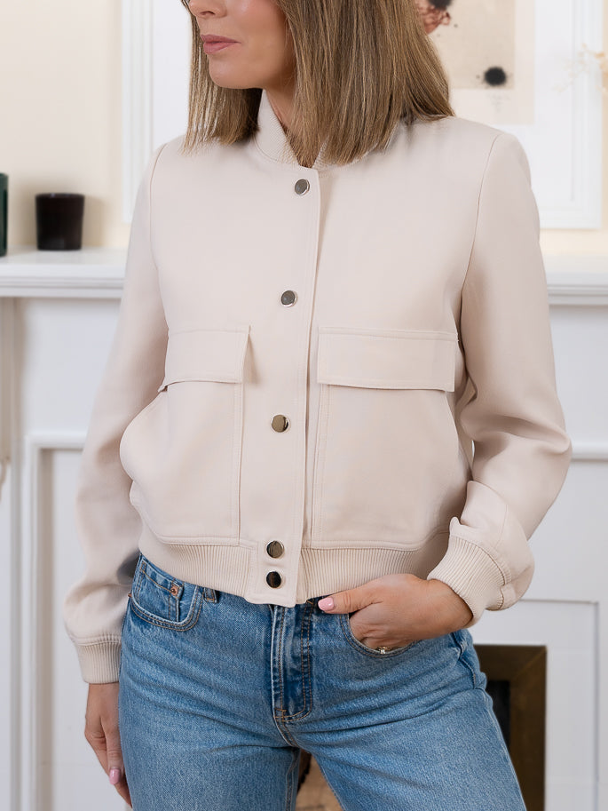 Beige Beatrice Bomber