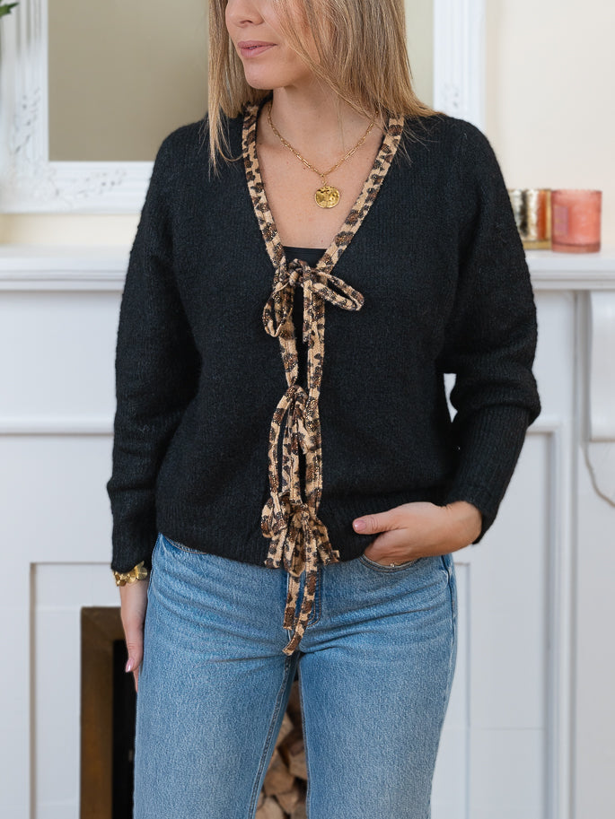 Black Bea Bow cardigan