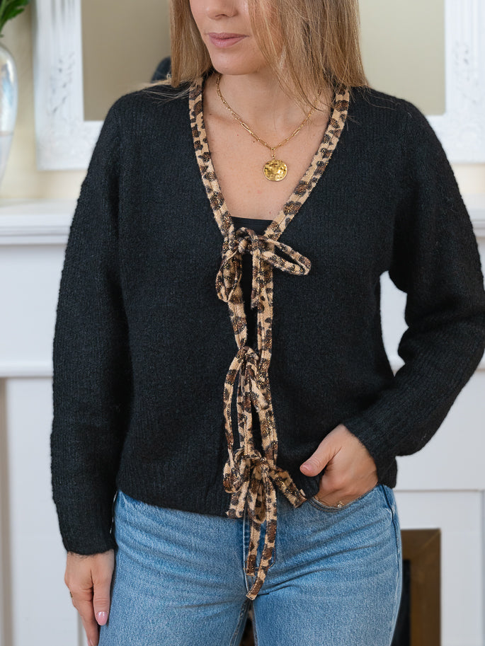Black Bea Bow cardigan