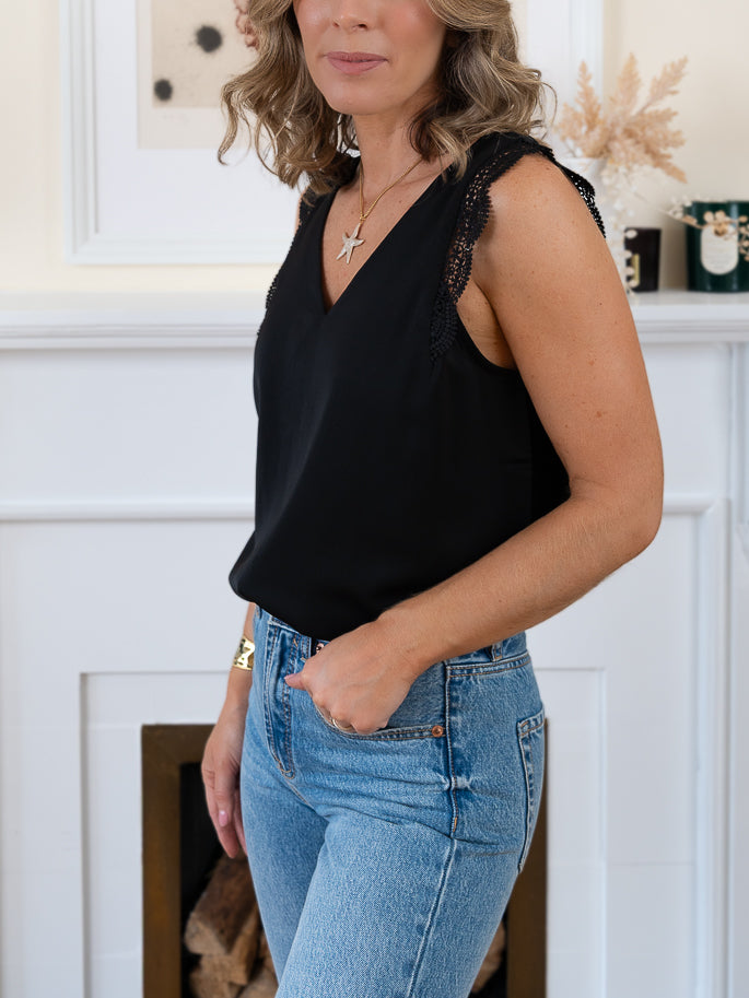 Black V Top