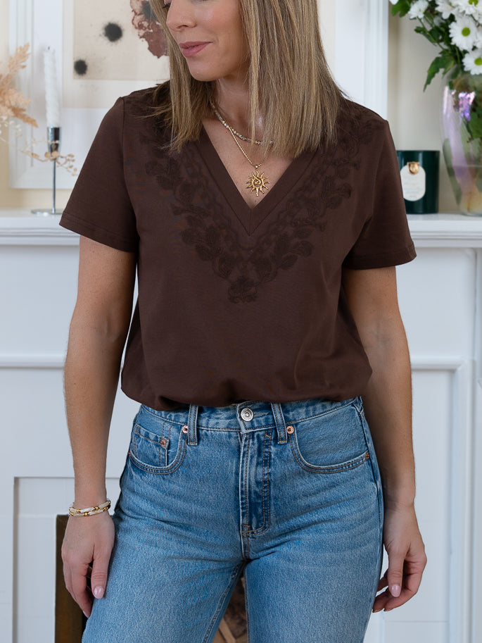 Brown Caroline Tee