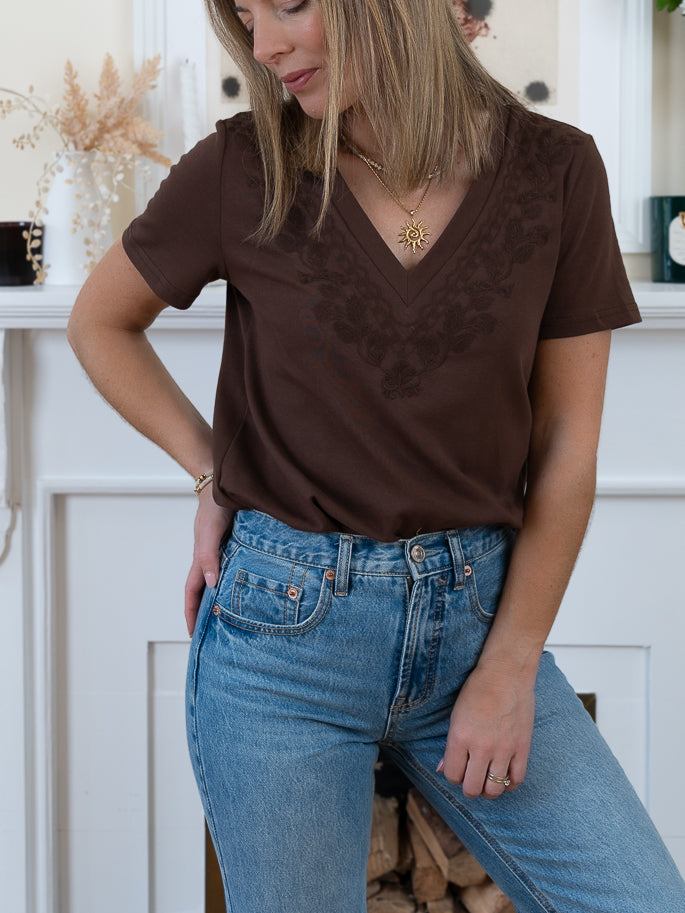 Brown Caroline Tee