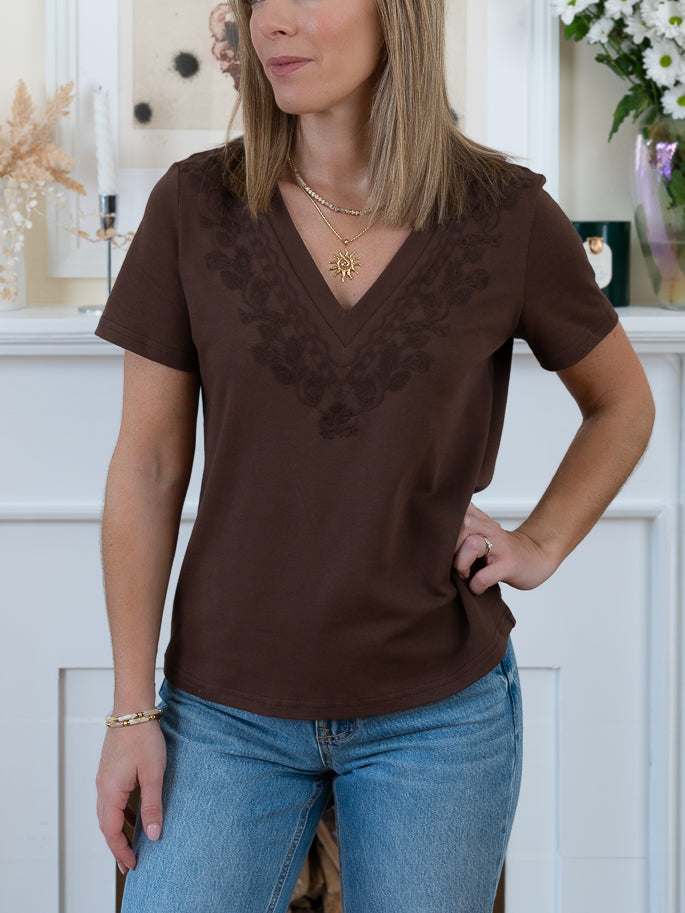Brown Caroline Tee