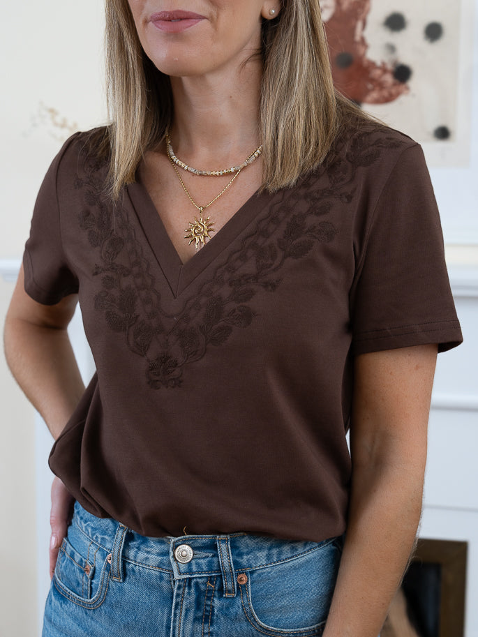 Brown Caroline Tee
