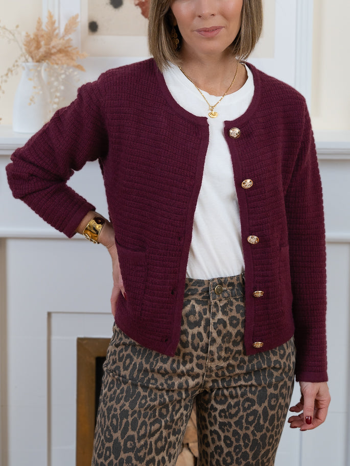 Burgundy Gabriel Cardigan