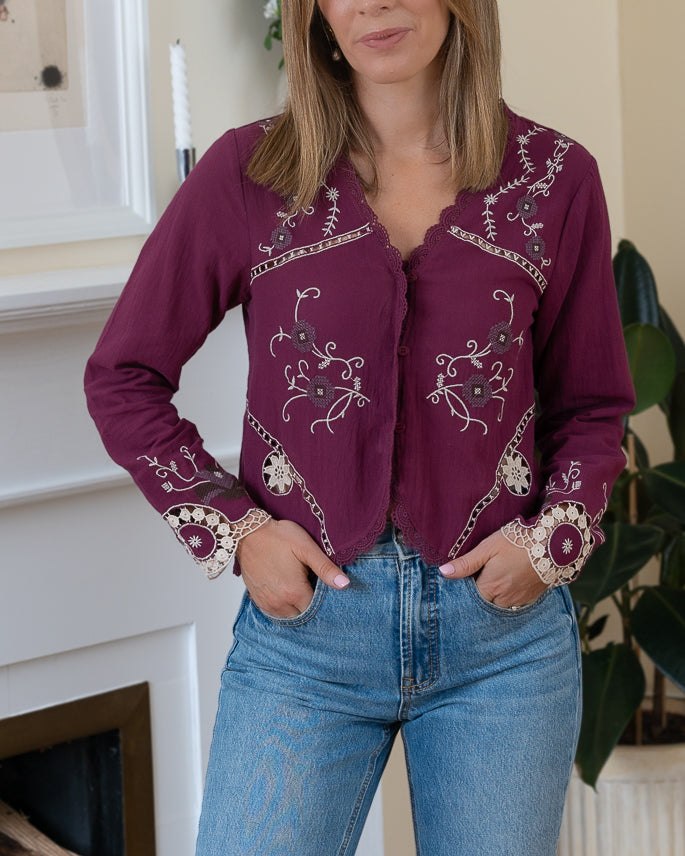 Burgundy Noreen Blouse