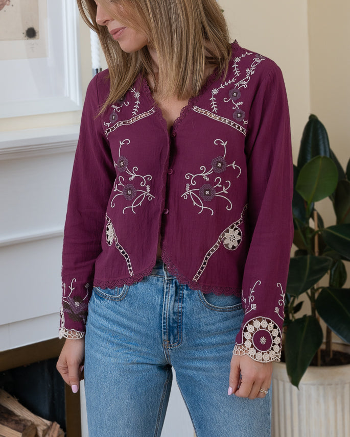 Burgundy Noreen Blouse
