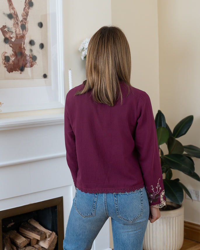 Burgundy Noreen Blouse