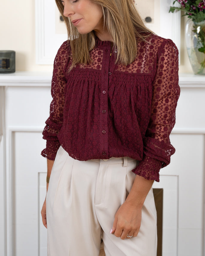 Burgundy Nuala Blouse
