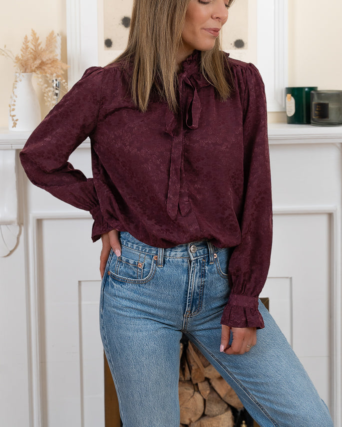 Burgundy Helen Blouse
