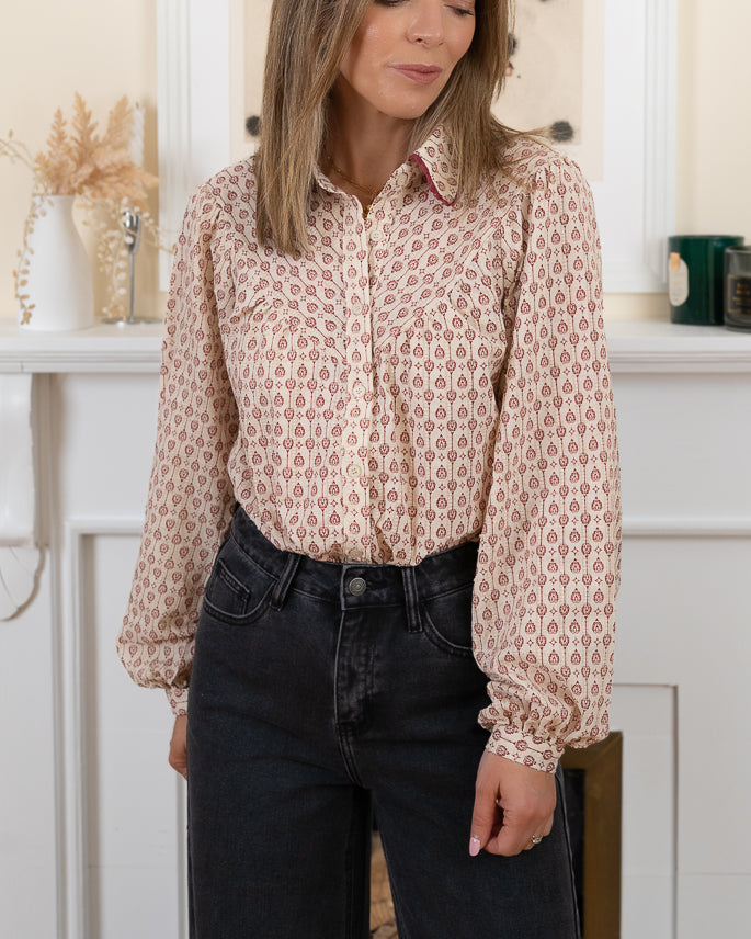 Burgundy Margot Blouse