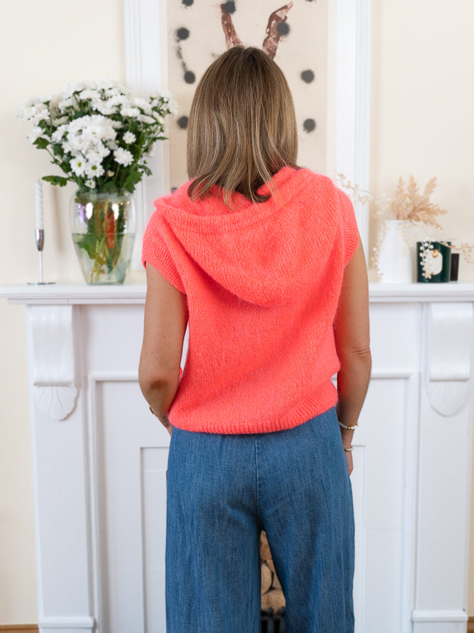 Coral Selma Mohair Hoodie
