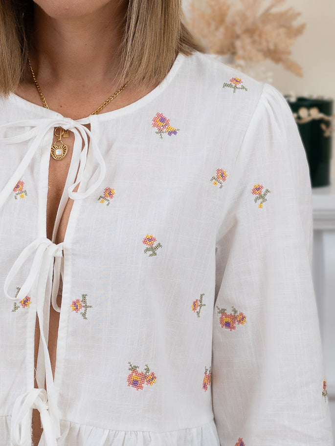 Ecru Lily Bow top