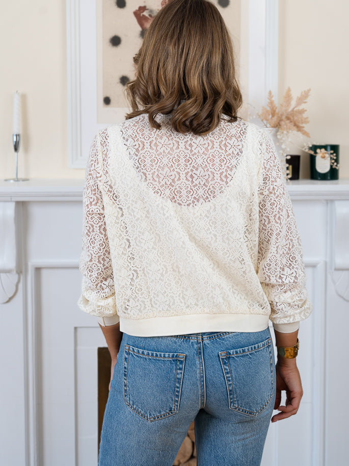 Cream Nice Bomber Jacket