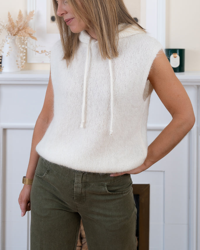 Ecru Sarah Alpaca Hoodie
