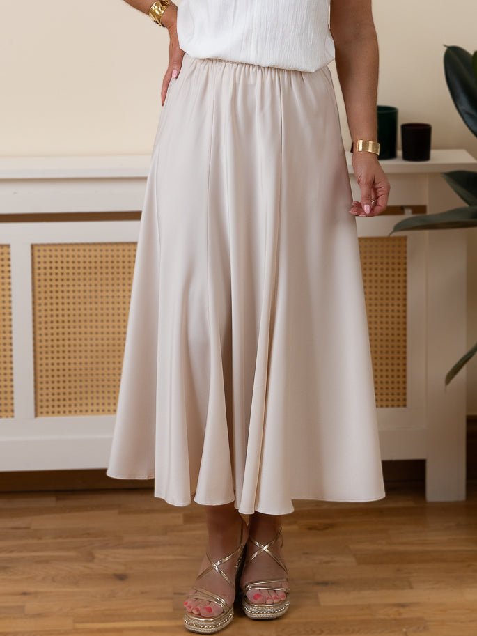 Ecru Satin Skirt