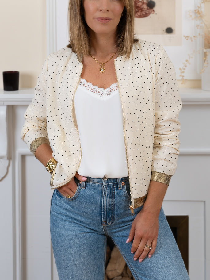 Ecru Paris Bomber Jacket