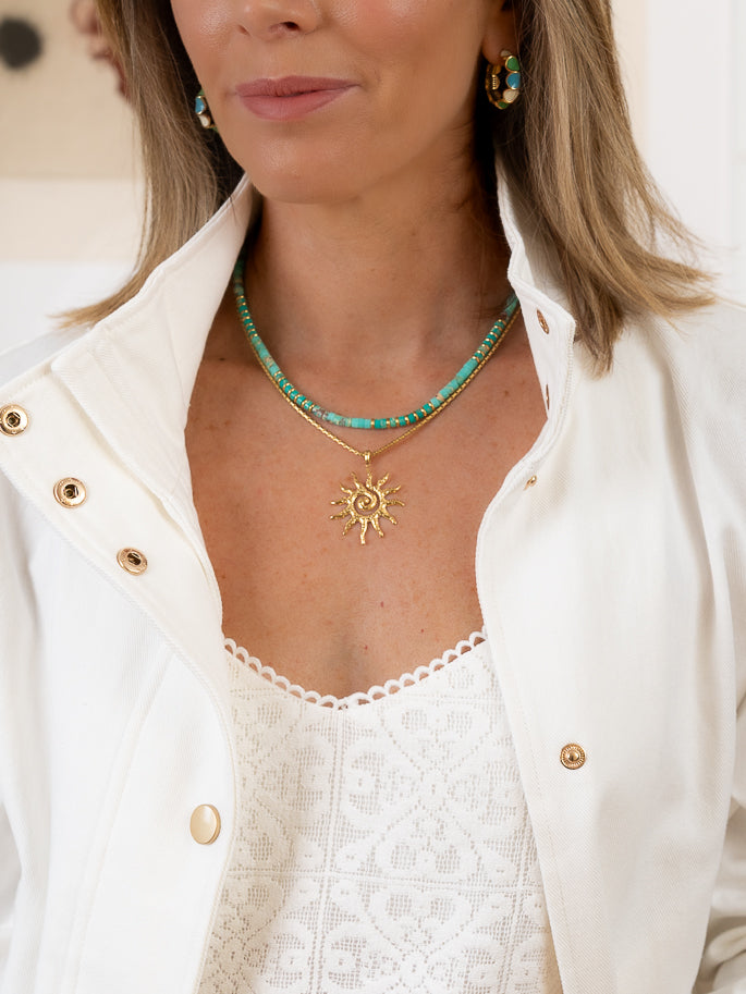 Golden sun necklace