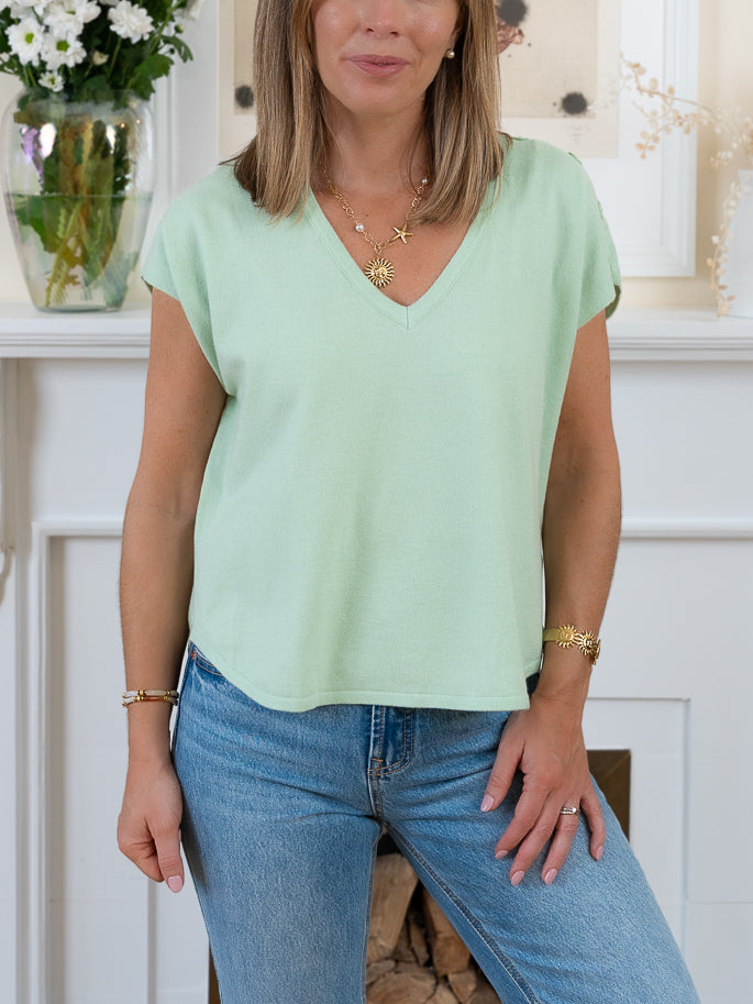 Green Rachel Top