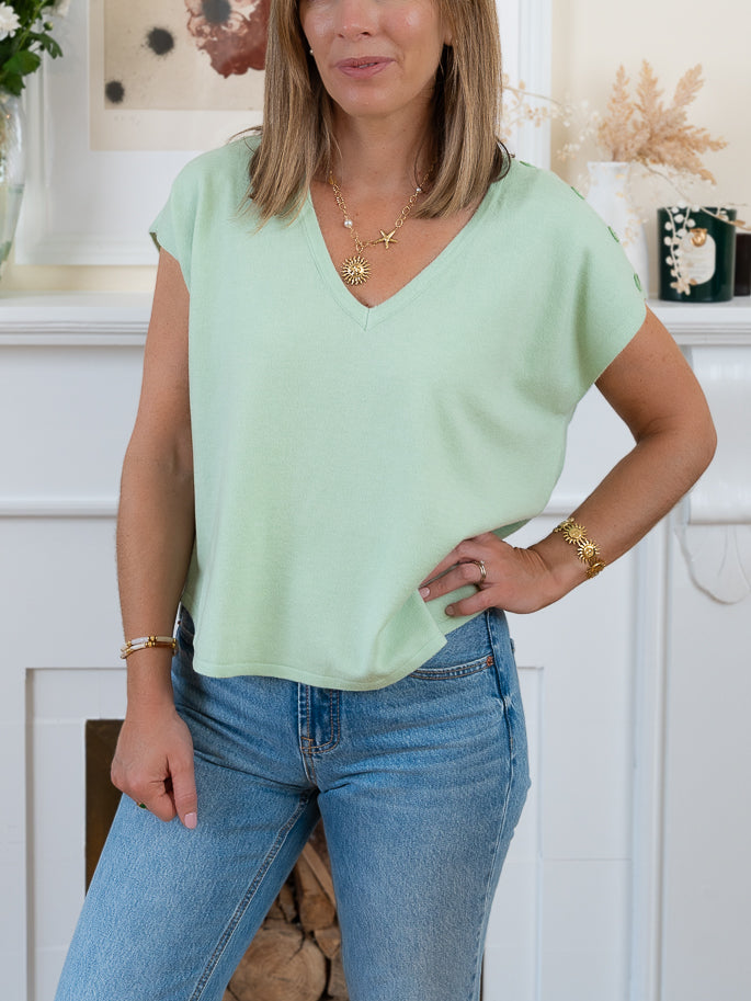 Green Rachel Top
