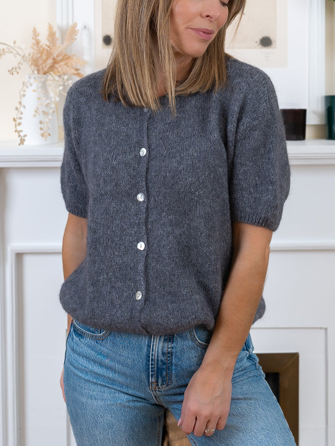 Grey Sabine Alpaca Cardigan
