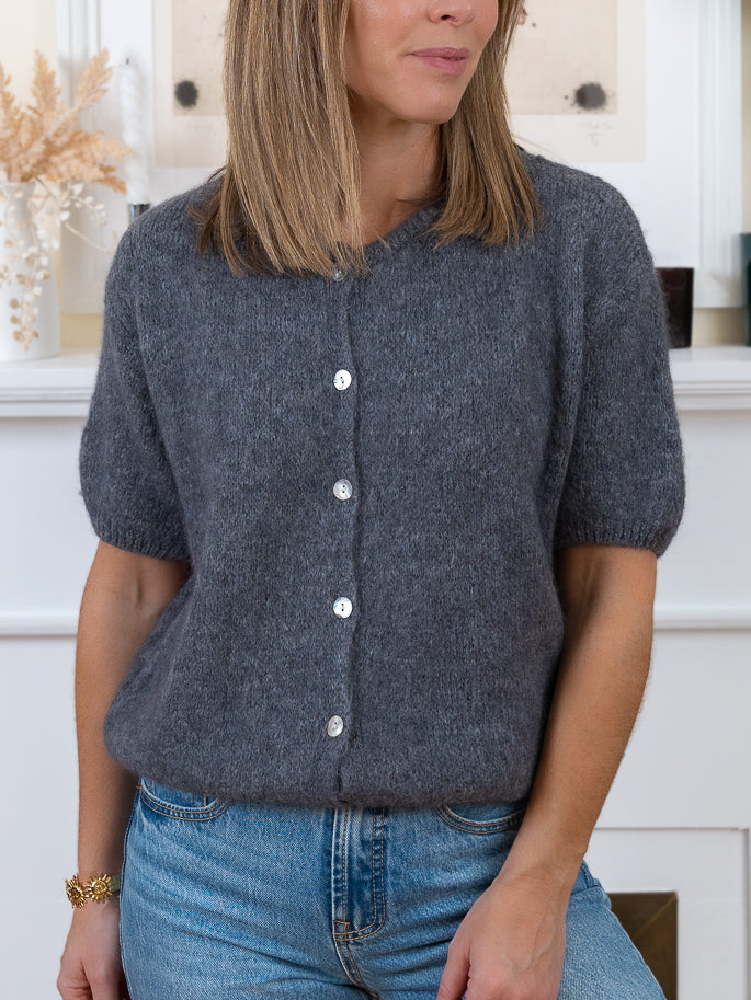 Grey Sabine Alpaca Cardigan