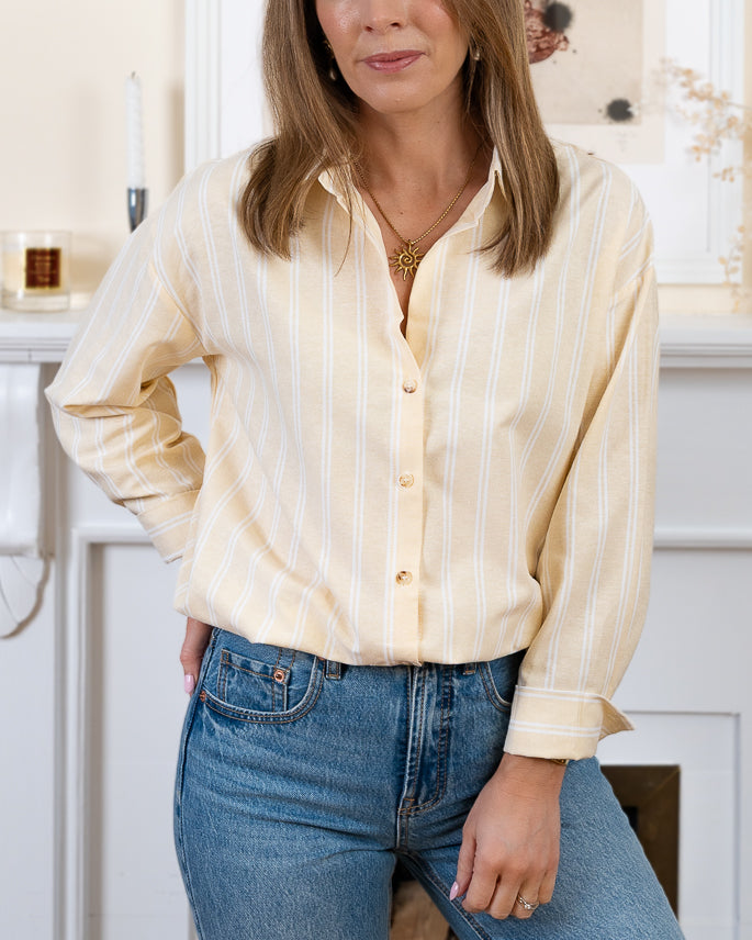 Lemon stripe Bodie shirt