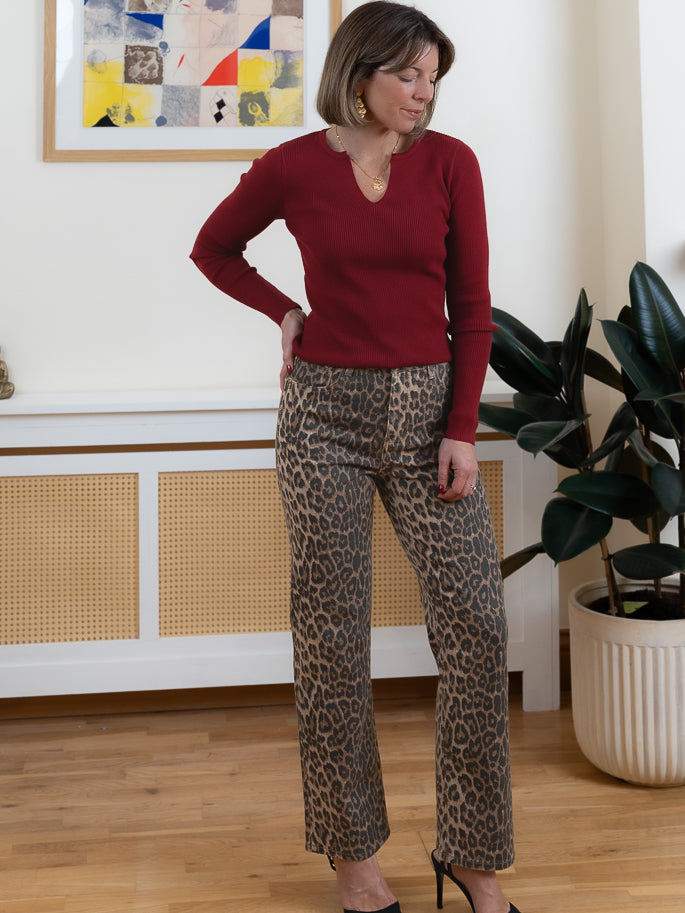 Leopard Ankle Jean