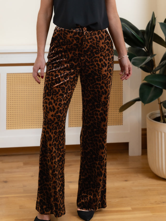 Leopard Velvet Trouser