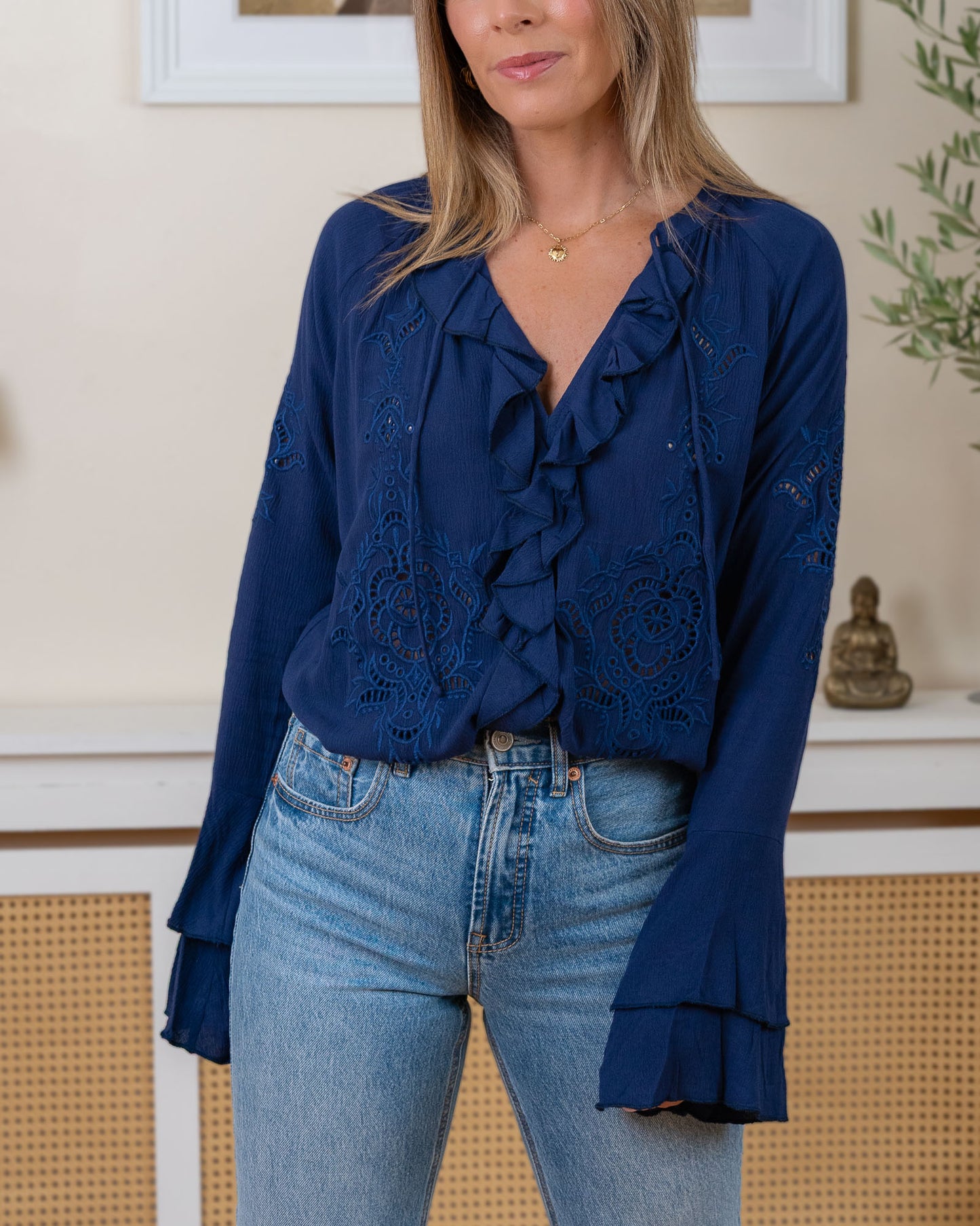 Navy Aileen Blouse