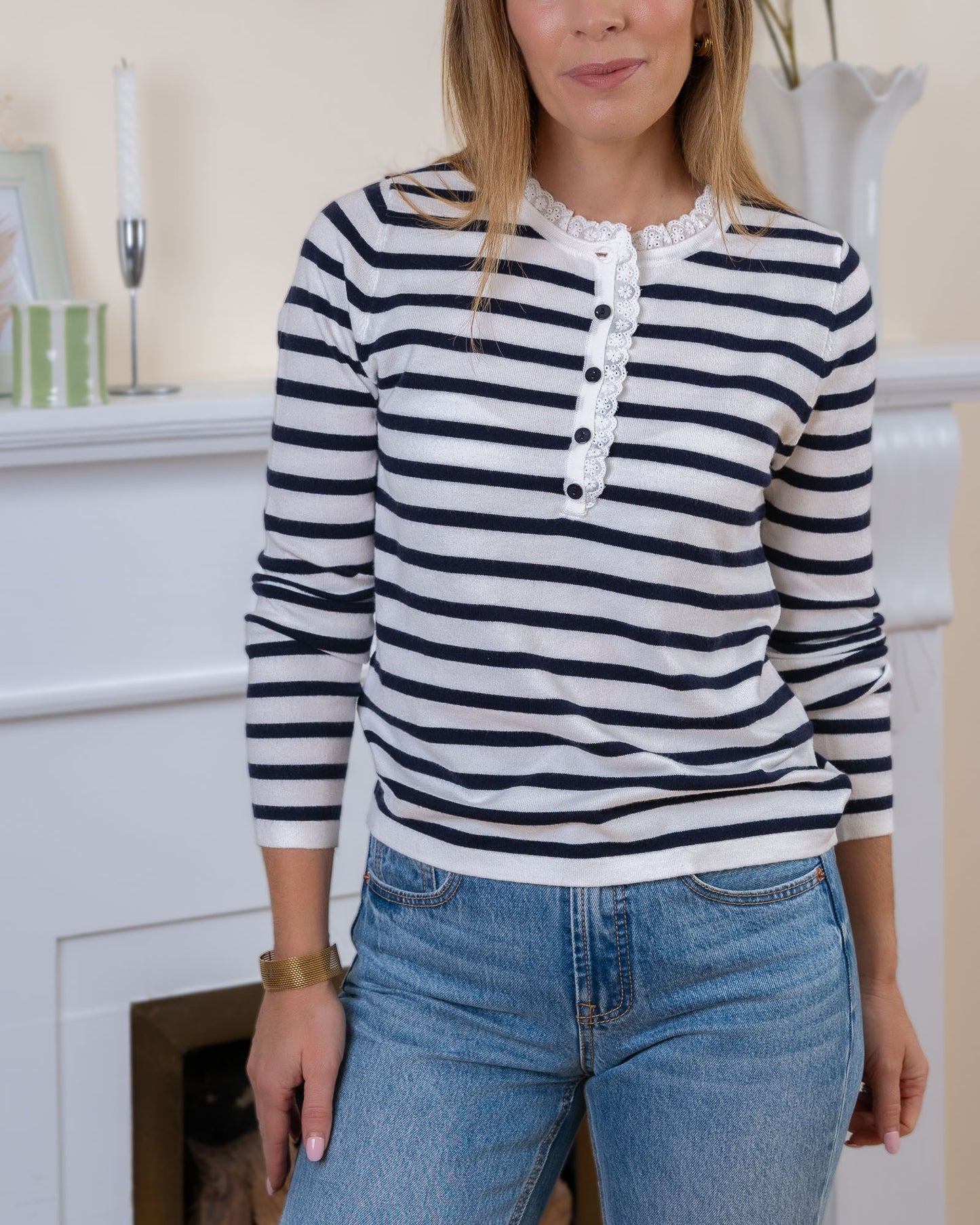 Navy stripe Tracey Top