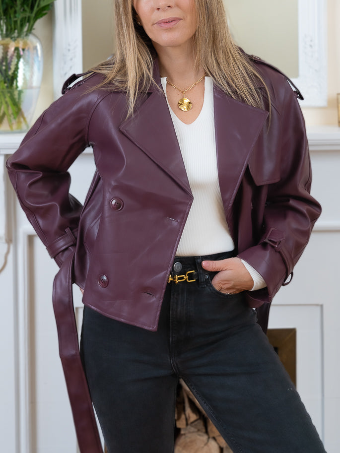 Plum Short Trench