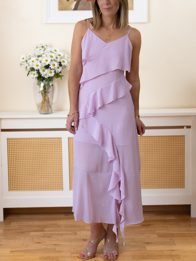 Purple Ruffle Maxi Dress
