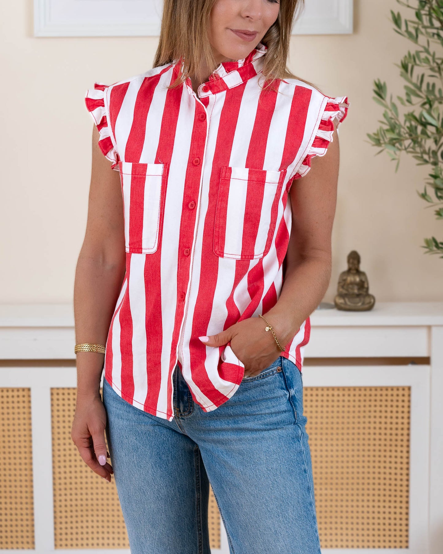 Red Capri Blouse