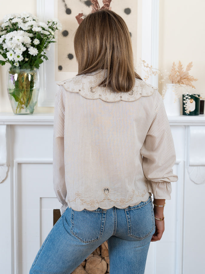 Striped Bow Blouse