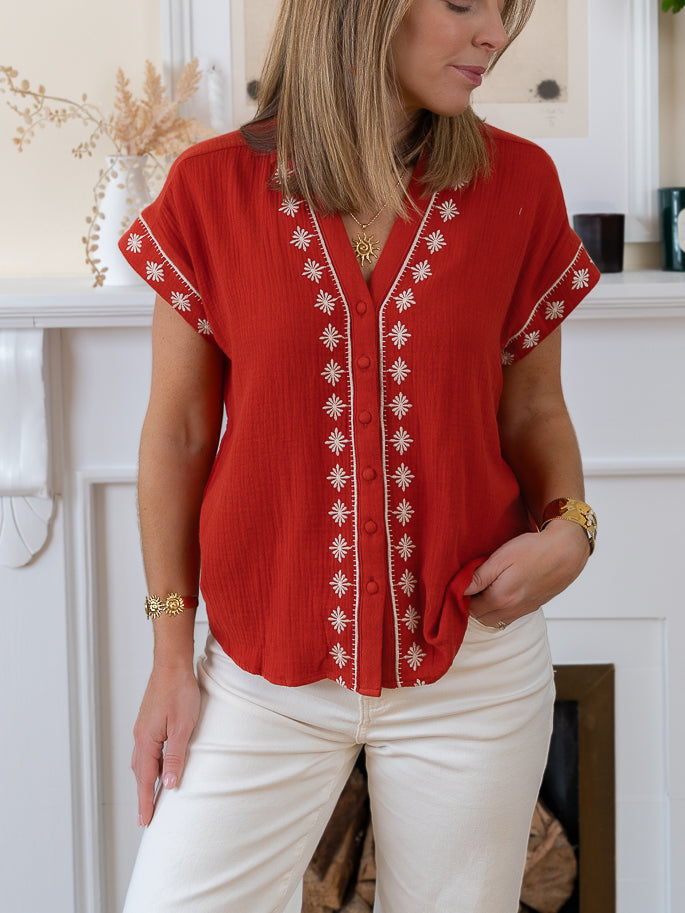 Terracotta Camila Blouse