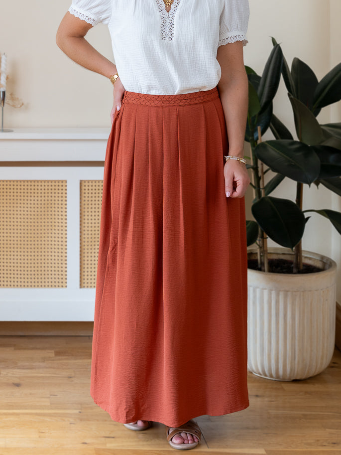 Terracotta Midi Skirt