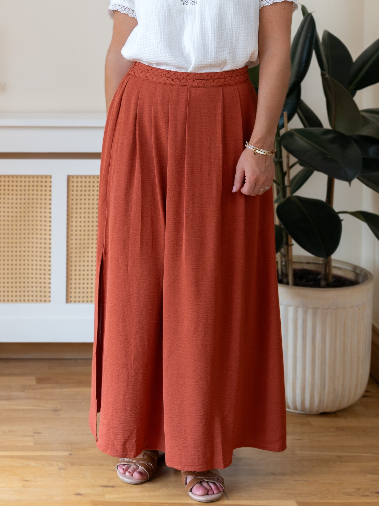Terracotta Midi Skirt