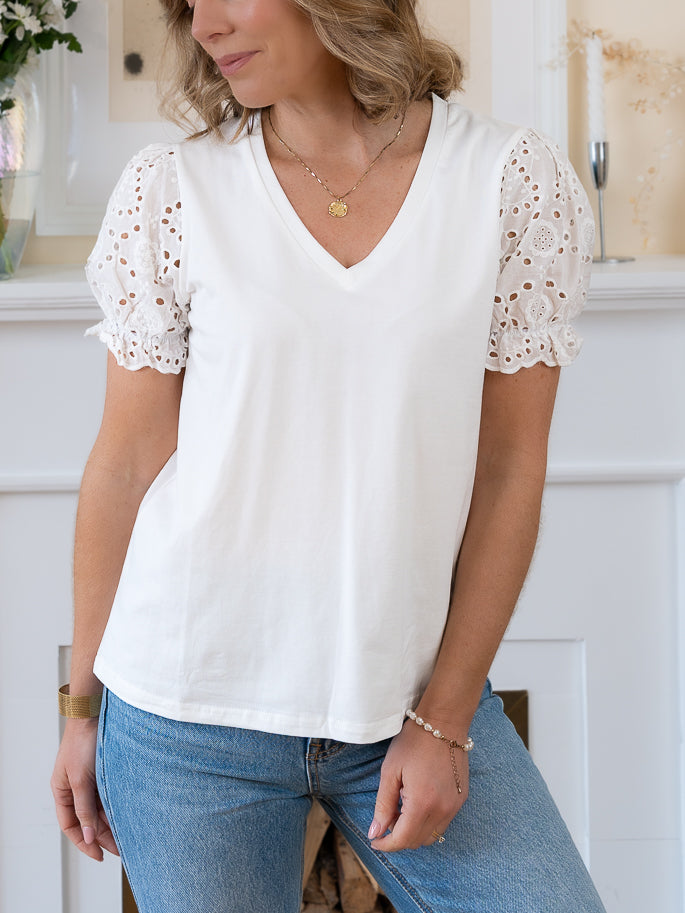 White Anglaise Tshirt