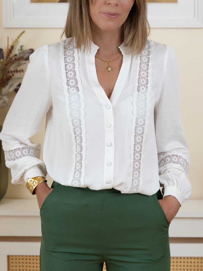 White Bronwyn Blouse