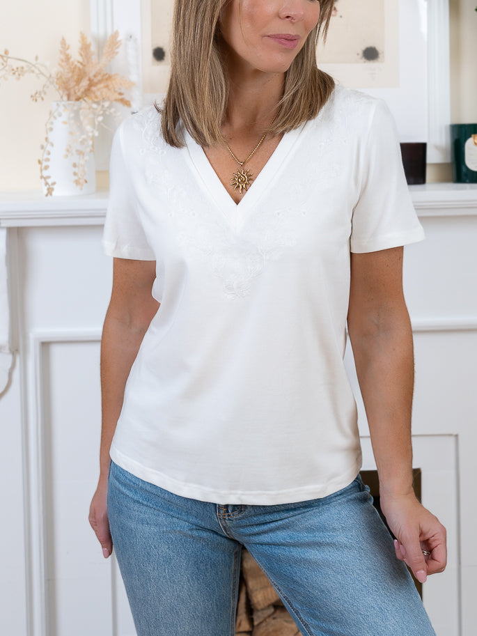 White Caroline Tee