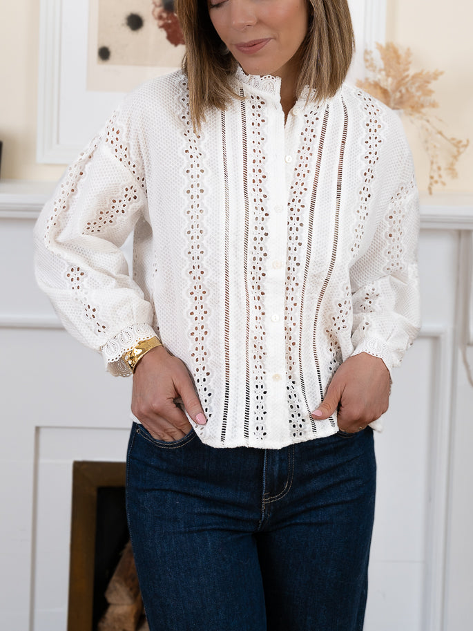 White Celine Blouse