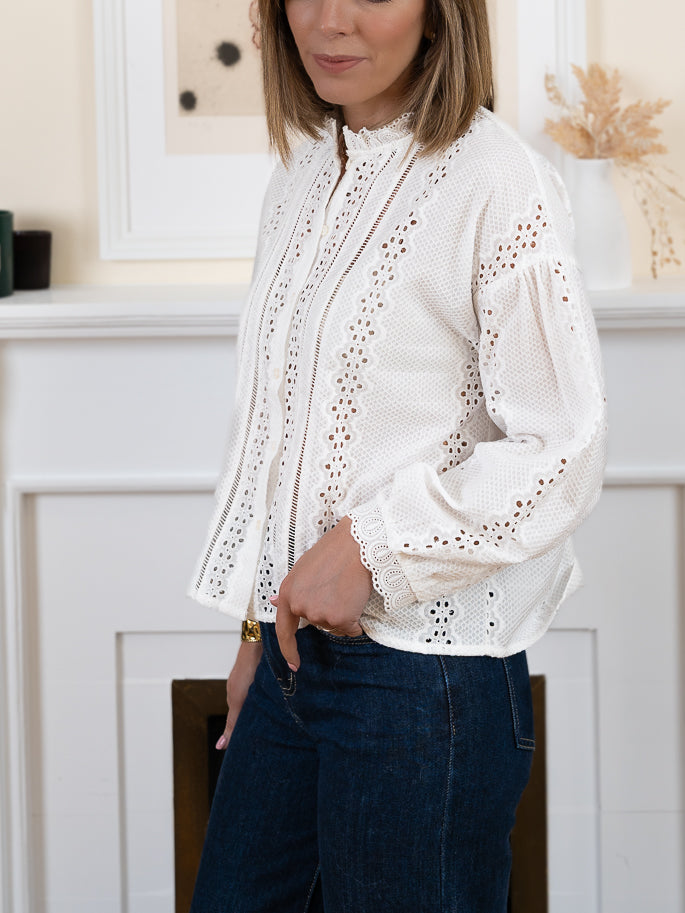White Celine Blouse