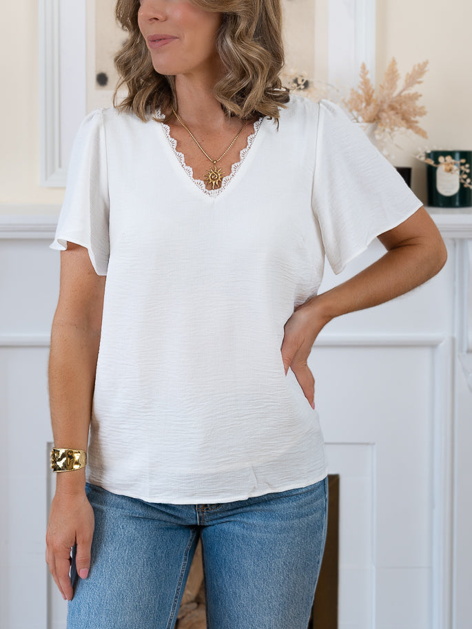 White Cleo Top